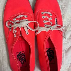 Vans Women's Neon Coral Canvas Sneakers